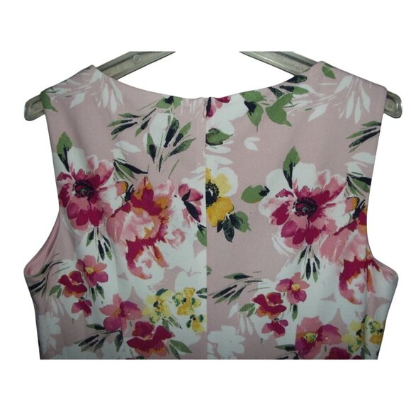 Apt 9 Dress Womens Size 18 Pink Floral Sleeveless Sheath midi below knee Spring - Picture 11 of 16